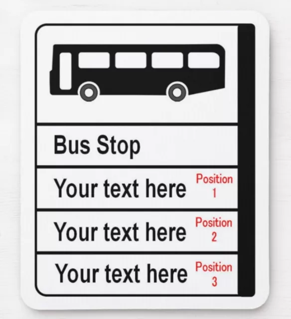 Personalised BUS STOP sign style MOUSE MAT ~ london buses public transport road