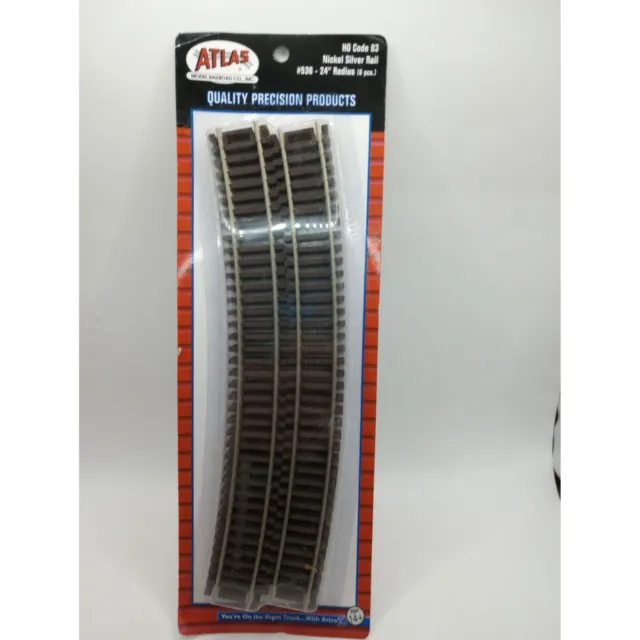 Atlas #536 24" Radius HO Code 83 6 pcs Nickel Silver Rail