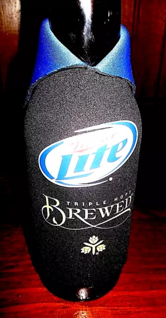 NEW 2009 MILLER LITE Black CAPE Blue COLLAR Beer Bottle HALLOWEEN KOOZIE Cooler