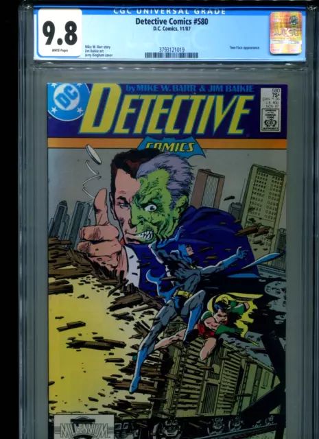 Detective Comics #580 CGC 9.8 (1987) Batman Two-Face White Pages Highest Grade