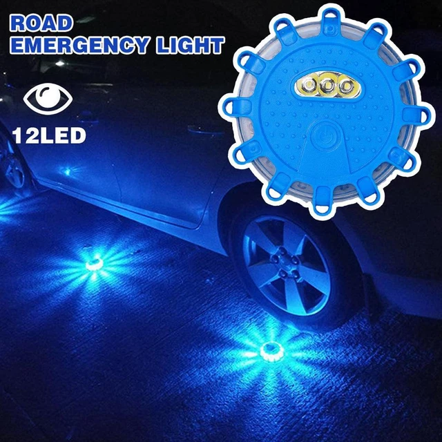 Blue LED Road Flare Flash Warning Light Roadside Emergency Z0Y0