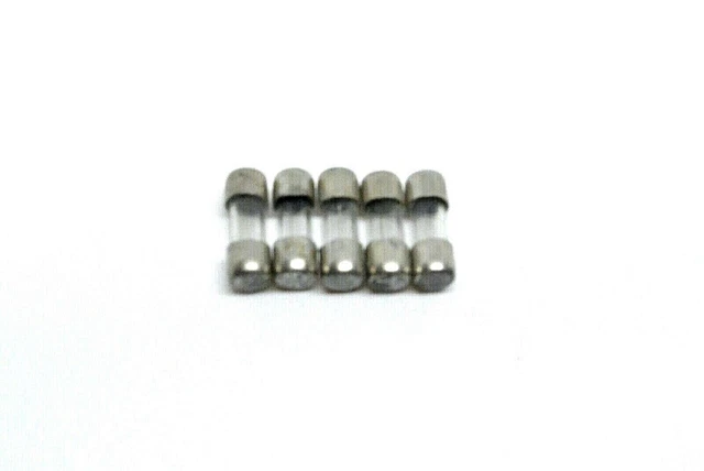 5 Fusibles en verre 7 Amperes 1/4" x 11/16"  (6,35mm x 17,46mm) NOS