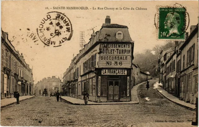 CPA AK Ste-MÉNEHOULD Rue Chanzy et la Cote du Chateau (864592)