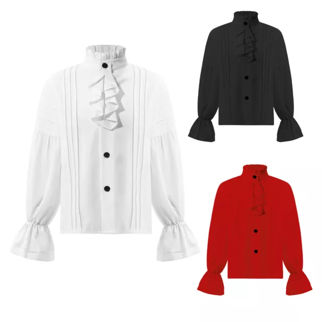 Camicia costume bambini steampunk vampiro gotico rinascimentale camicia gioco di ruolo