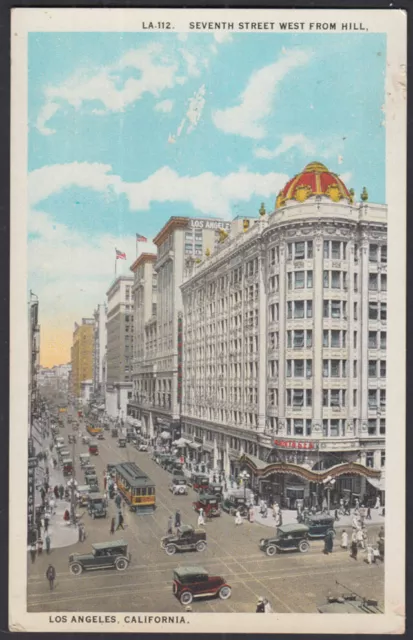 Pantages Theatre Seventh St West from Hill Los Angeles CA postcard 1920s
