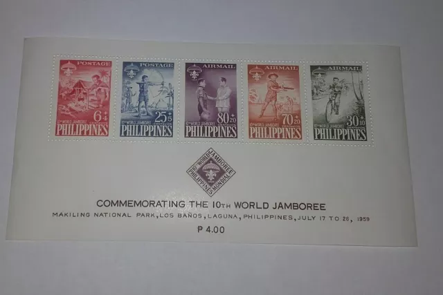 Philippines 10TH World Scout Jamboree 1959 Minisheet Of 5 Stamps