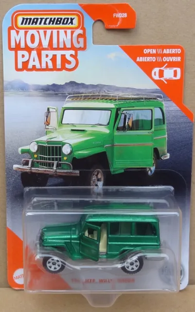 Matchbox 2020 Moving Parts -1962 Jeep Willys Wagon - in metallic green