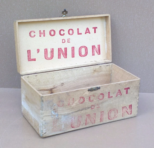 Ancienne Boîte Publicitaire Chocolat Révillon En Bois – Déco Vintage Années 1960