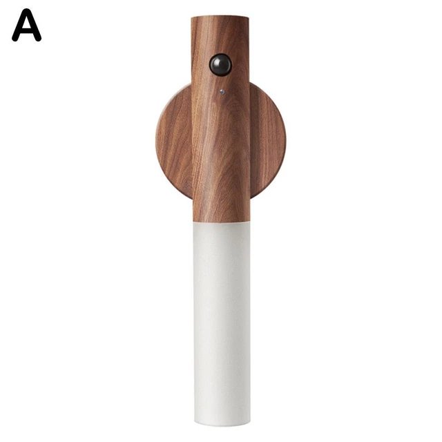 Walnut Rechargeable Wall Light Motion Sensor PIR Cordless Night Wooden Lamp