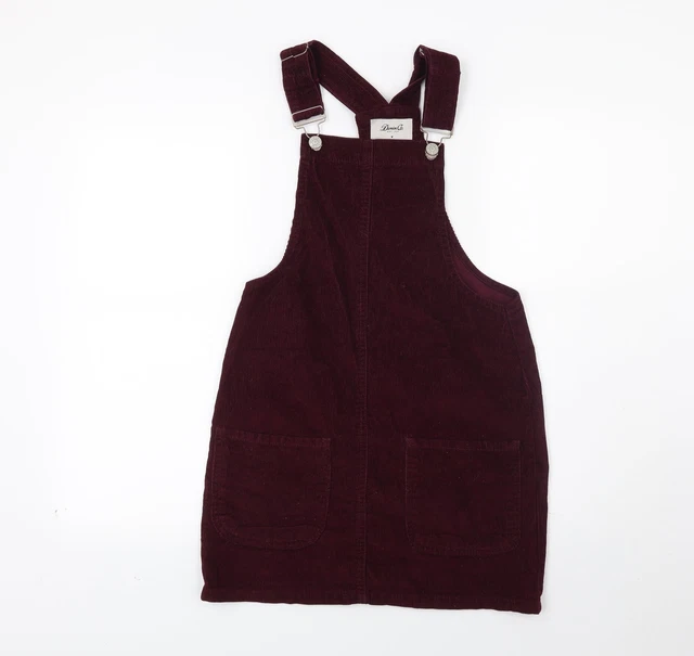 Burgundy cord pinafore dress primark hot sale