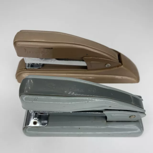 Vintage Swingline Stapler PARTS ONLY Lot Light Brown Tan 77 & Gray 99 FOR REPAIR