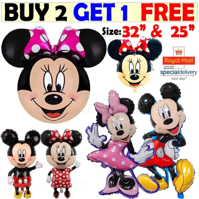 Große Disney Mickey Minnie Maus Geburtstag Folie Ballons Kinder Party Mädchen Jungen UK