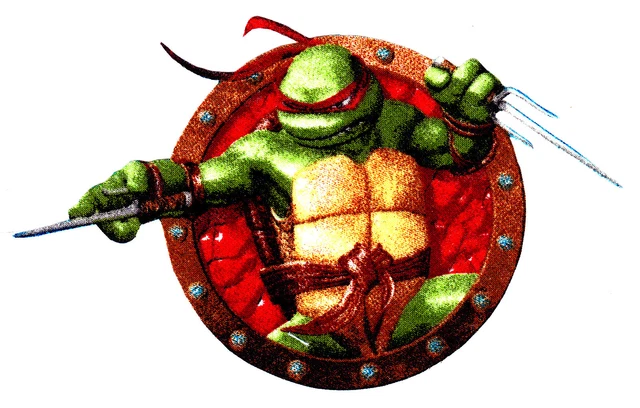 Tela Tortugas Ninja Rafael Aplique Hierro sobre Rojo No Bordado 6 pulgadas Nuevo