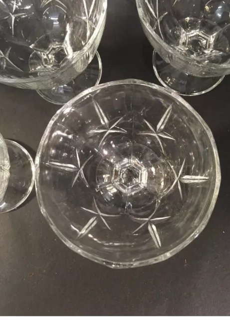 5 Arcoroc clear glass footed pedestal dessert bowls (290ml) France 3