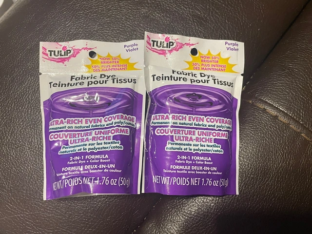 2 Pack Of TULIP Purple, One-Color Permanent Fabric Dye