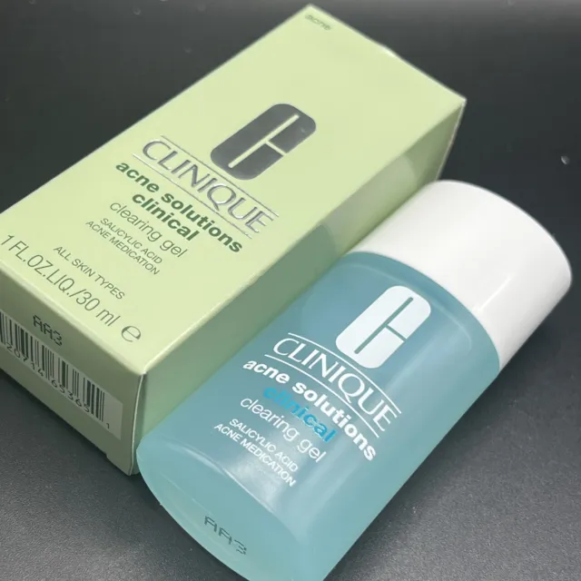 Clinique Acne Solutions Clinical Clearing Gel Fullsz 1 oz /30ml Brand New W. Box