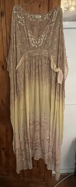 ALL SAINTS 100 SILK MIRROR KAFTAN Kimono Dress SIZE UK 14