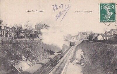 CPA 94 VAL DE MARNE Nogent/Marne SAINT-MANDE Avenue Gambetta Chemin de fer 1908