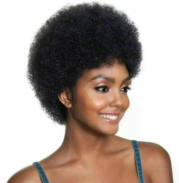 Short Pixie Cut Afro Curly Human Hair Full Machine Wigs for Women Remy Hair Wig