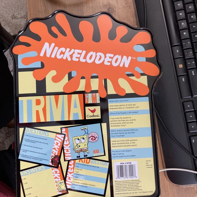 NICKELODEON TRIVIA BOARD Game 2002 Collectable Tin Box Complete 19.68