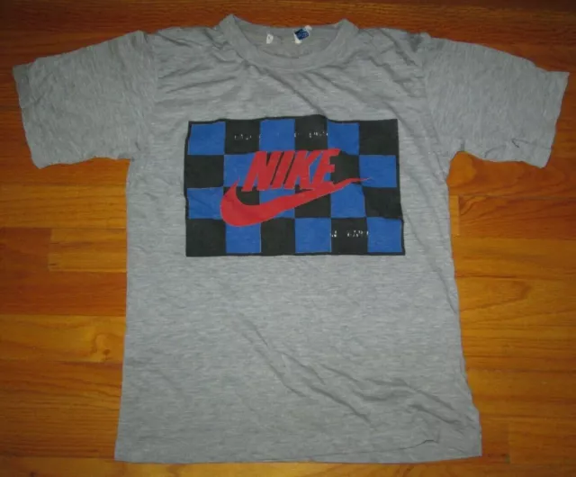 Authentic Original Vintage 1980s JOHN McENROE CheckerBoard Checker T Shirt S