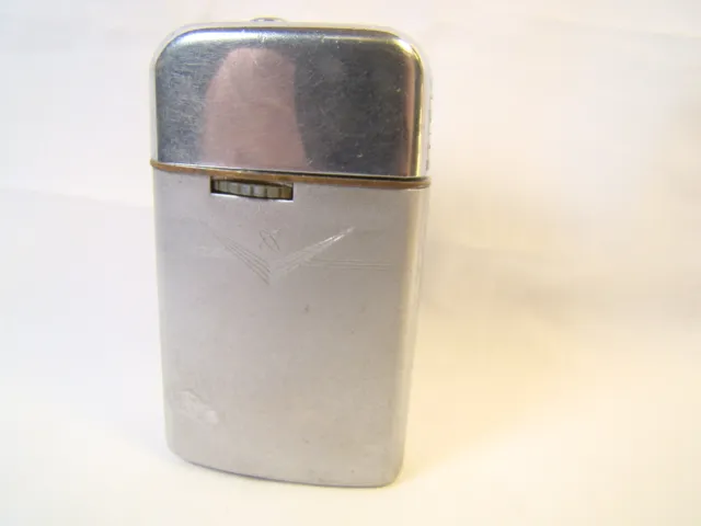 Vintage Ronson Varaflame Windlite Matt & Chrome Gas Lighter Sparking Well