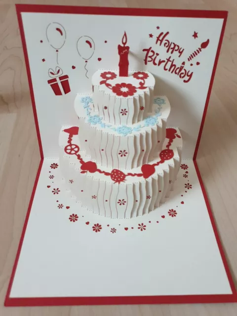 3D Pop-Up Klappkarte Geburtstagskarte Glückwunschkarte