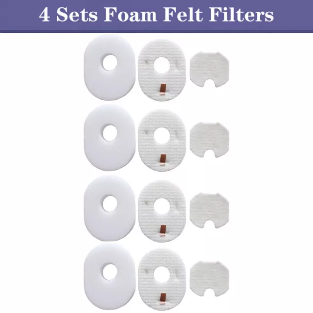 4x Replacement Vacuum Foam Felt Filter for Shark Rocket HV300 HV301 HV305 UV450
