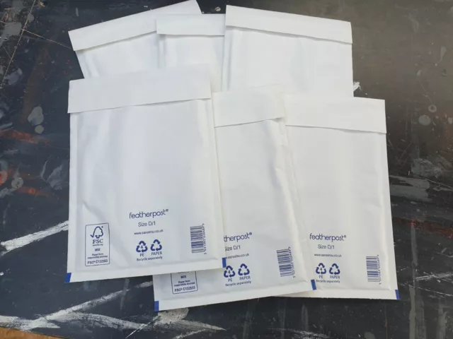Confezione da 100 - Buste imbottite pesanti E2 mailers oro bianco post piuma E/2