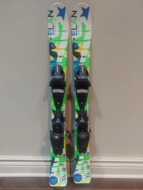 Elan Starr 90cm U-Flex Junior Size Skis W/ Elan 4.5 Bindings