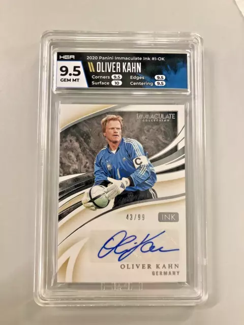 Oliver Kahn Auto /99 HGA Grade 9.5 Gem Mint 2020 Panini Immaculate INK