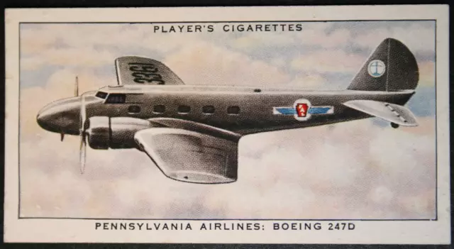 BOEING 247D  Pennsylvania Airlines    Vintage 1936  Card  BD01MS