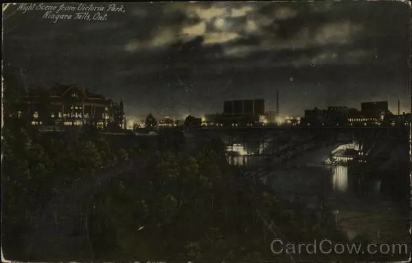 Canada 1912 Niagara Falls,ON Night Scene from Victoria Park Ontario Postcard