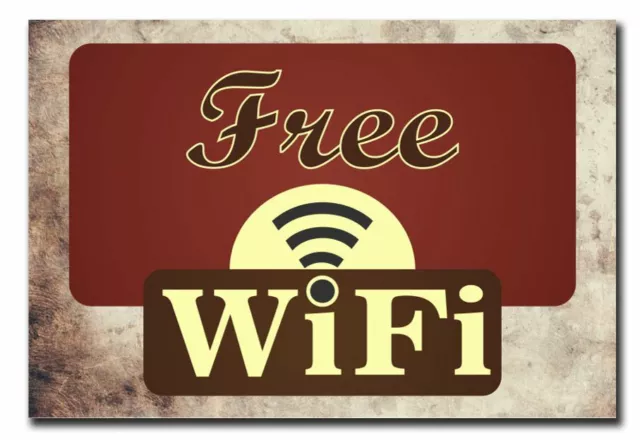 Free Wifi WLAN Deko Schild Wandschild Dekoschild