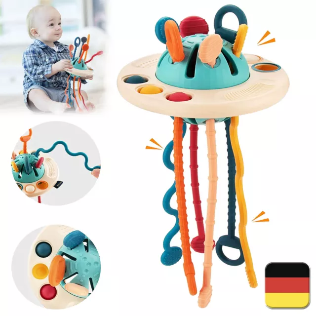 Octopus Pull String Aktivitäts Silikon sensorisches Spielzeug Kinder Geschenk DE