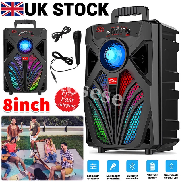 Cassa Bluetooth Portatile 100W Con Subwoofer, Luci LED, Supporto E Microfono Inclusi - ABX-1550S