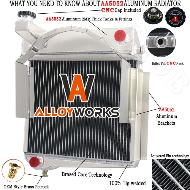 Aluminum 4 Row Radiator For Austin Healey Sprite Bugeye MG Midget 0.9 1.1L 58-67