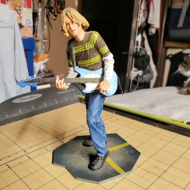 NECA Kurt Cobain 7'' Action Figure with Skyblue Guitar