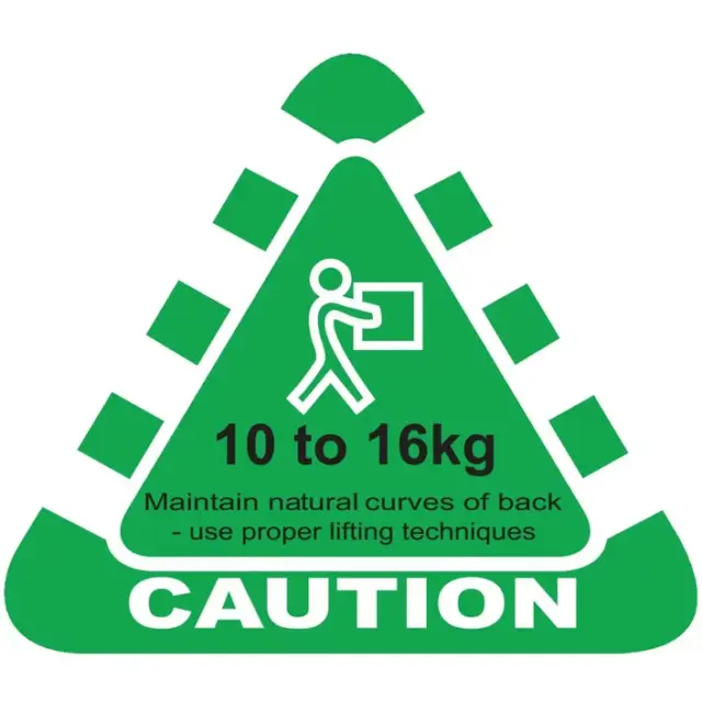 Weight Warning Labels/Stickers for Cartons/Freight 10-16Kg Workplace Safety