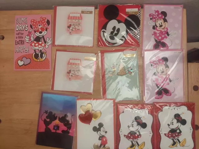 Disney Papyrus & Hallmark Mickey Mouse Glitter Sparkle Cards Blank  Lot of 10+