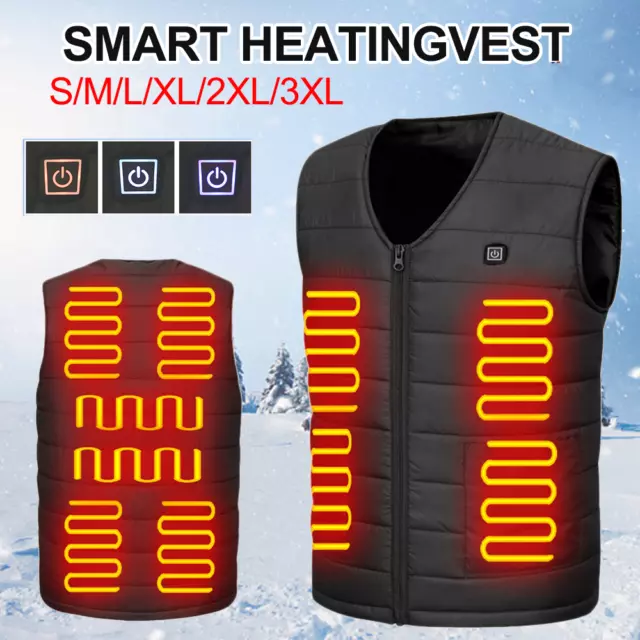 Heated Warm Vest Winter Warm Electric USB Jacket Heating Coat Thermal Men Women 2