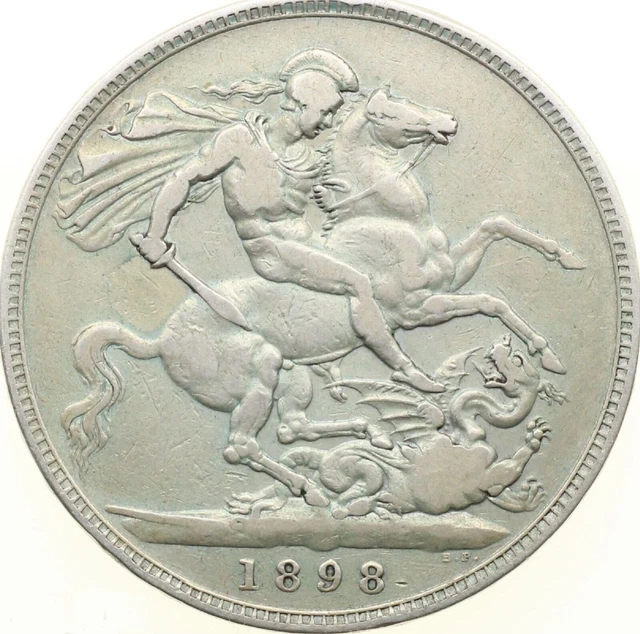 1898 1 Crown SILVER UK