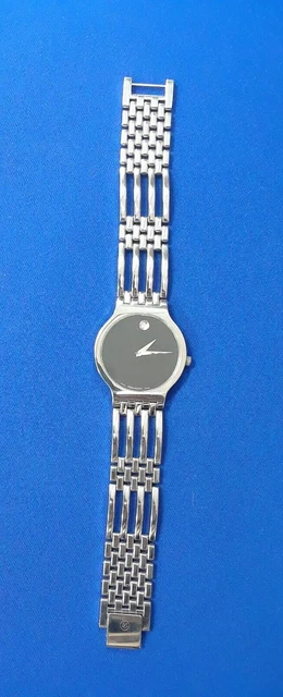 Movado Mens Museum Esperanza Silver With Black Dial Swiss Sapphire Crystal