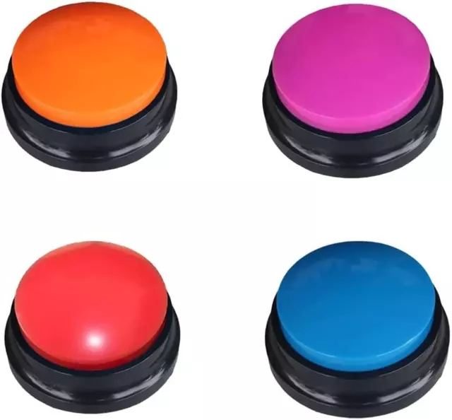 4 Color Voice Recording Button, Dog Buttons for Communication and Pet Training .