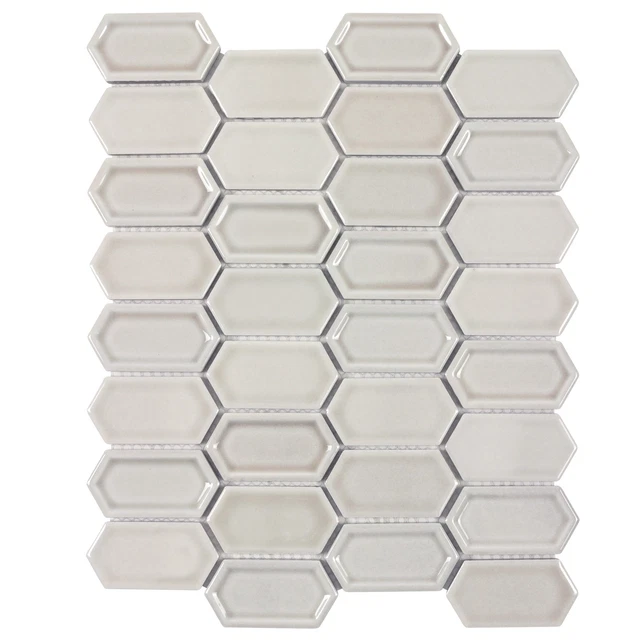 Classic 1.5x3 White Miscellaneous Glossy Ceramic Mosaic Tile MTO0847