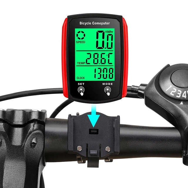 Compteur De Vélo Étanche IP65 Avec Écran Rétroéclairé LED – Mesure Vitesse, Distance, Temps, Démarrage/Arrêt Auto – Pour VTT, Route, Ville