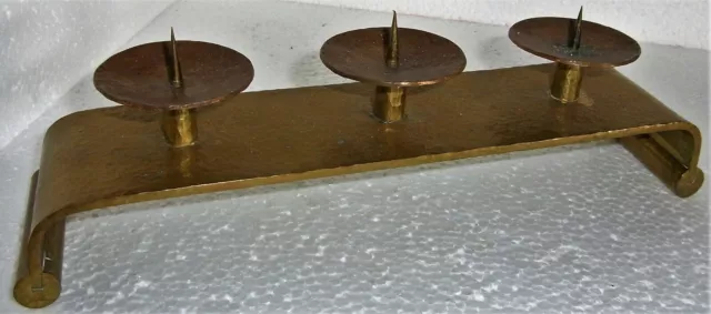schöner alter Kerzenhalter,Messing/Kupfer,unpunziert,ca:H 8cm, L/B 30/7cm,1146 g