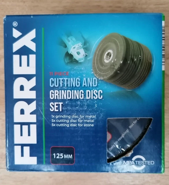 FERREX 11 PIECE 125Mm Cutting and Grinding Disc Set Expiry data 05.2023