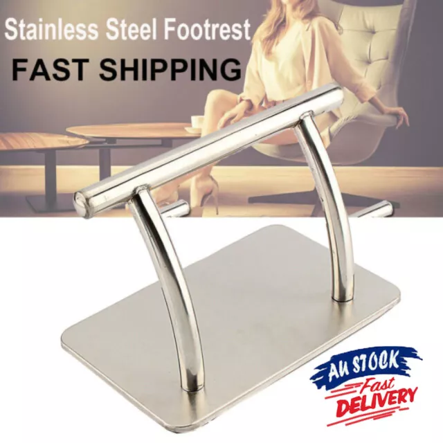 Stainless Steel Footrest Barbers Hair Chair Salon Foot Rest Equipment Tattoo AU