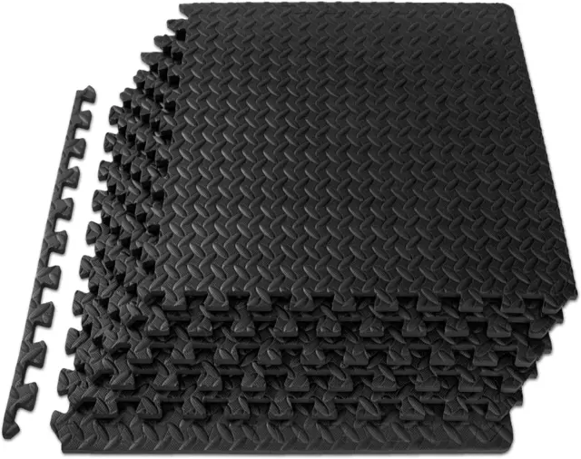 Puzzle Exercise Mat ½”, EVA Interlocking Foam Floor Tiles 48 SQ FT, 144 SQ FT